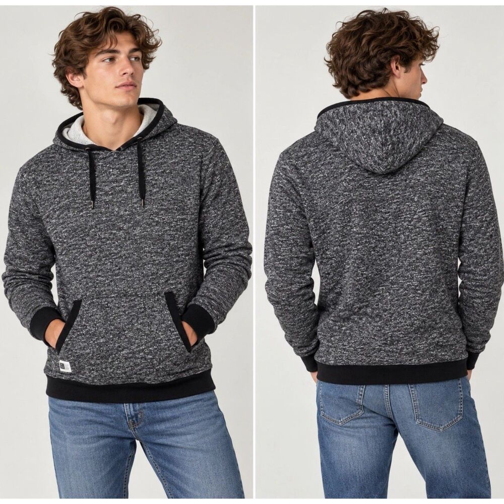 LIRA Hoodie Sweater Mens L Black Pullover Casual Streetwear Beach Coastal Skater